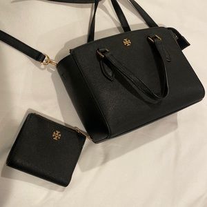 Tory Burch - black purse and matching wallet